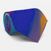 "Azure Cascade" Abstracte kunst Stropdas (Opgerold)