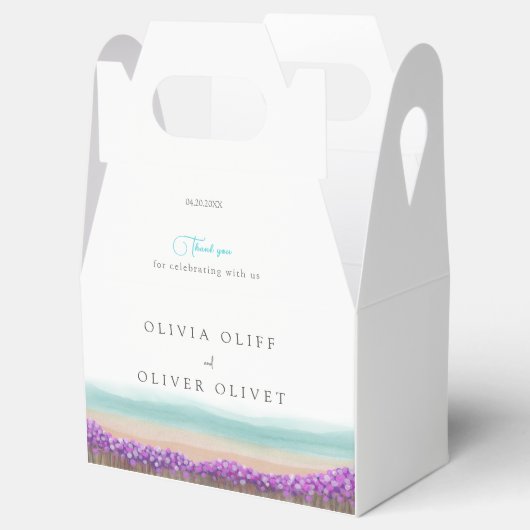Azure Coast in Bloom Wedding Bedankdoosjes (Geopend)
