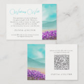 Azure Coast in Bloom Wedding Wishing Well QR Code Informatiekaartje (Voorkant / Achterkant)