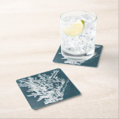 Azure Coral I Vierkante Kartonnen Onderzetter (Insitu)