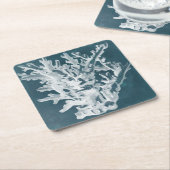 Azure Coral I Vierkante Kartonnen Onderzetter (Schuin)