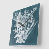 Azure Coral I Vierkante Klok (Hoek)