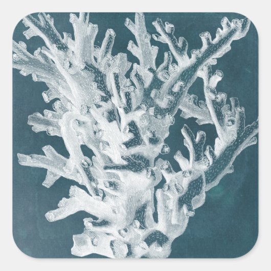 Azure Coral I Vierkante Sticker (Voorkant)