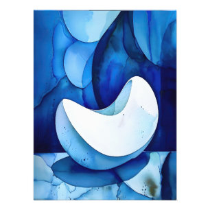 Azure Curved Serenity Foto Afdruk