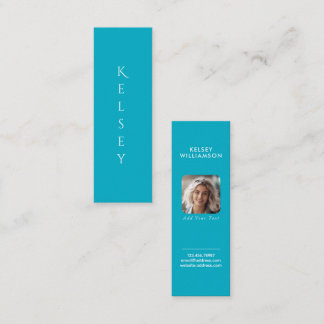 Azure Customizable Photo Mini Business Card Visitekaartje