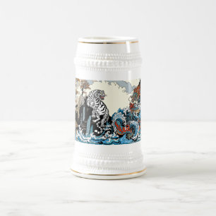 Azure Dragon en White Tiger. Illustratie Bierpul