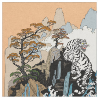 Azure Dragon en White Tiger. Illustratie Stof