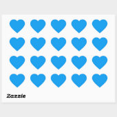 Azure (effen kleur) hart sticker (Vel)