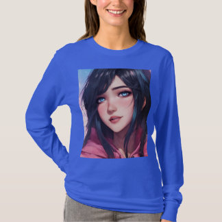 "Azure Elegance: Blauw Full Sleeve T-shirt voor da