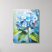 Azure Elegance: Hydrangea in bloei Canvas Afdruk (Voorkant)