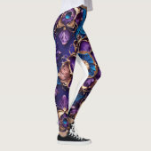 "Azure Elegance : Leggings floraux bleus luxueux" (Droite)