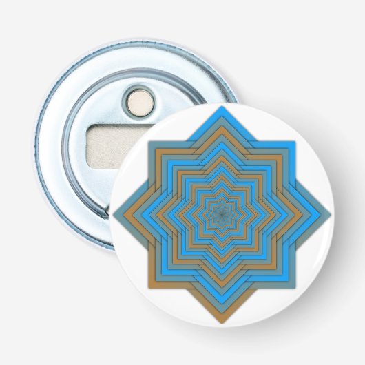 Azure en Ember Star Button Flesopener (Voorkant)