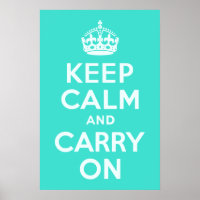 Azure en Turquoise Keep Calm en Carry On