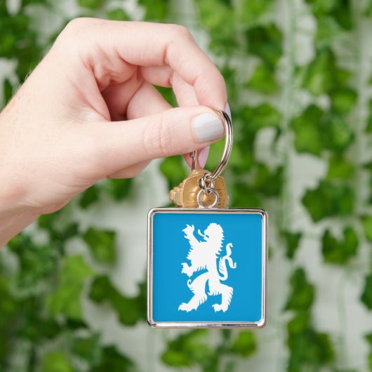 Azure en White Bavarian Lion Sleutelhanger (Hand)
