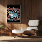 Azure Feline Meow-velousness Poster
