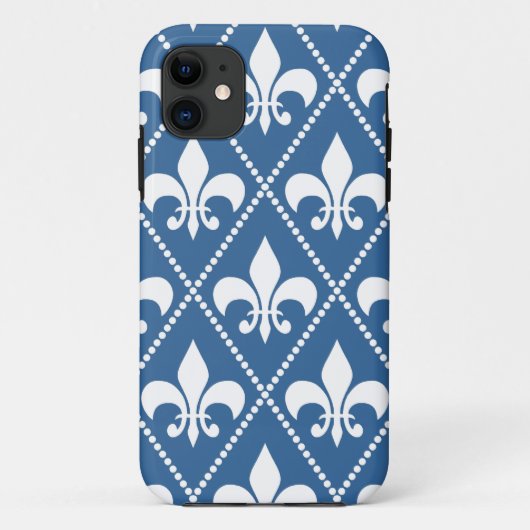 Azure Fleur de Lis Case-Mate iPhone Case (Achterkant)