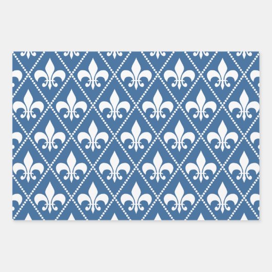 Azure Fleur de Lis Inpakpapier Vel (Voorkant 2)