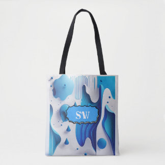 Azure Flow Monogrammed Carry-All Tote Draagtas
