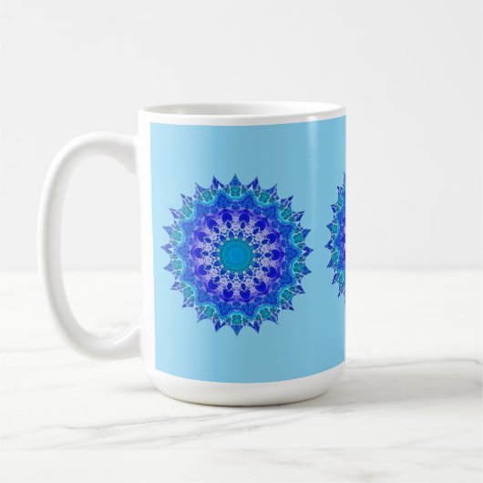 Azure Flower Mandala Mug (Gauche)
