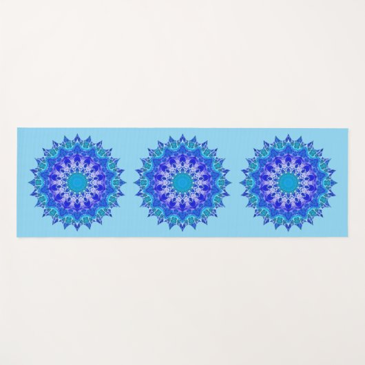 Azure Flower Mandala Yoga Mat (Voorkant (horizontaal))