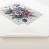 Azure Flower Symphony Sherpa Deken (3/4)