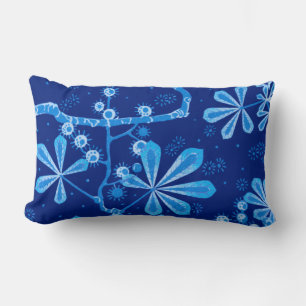 Azure Frost Flower Retangular Pillow Kussen