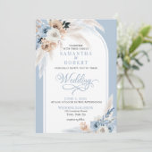 Azure & Gold Harmony Faire-part de mariage (Debout devant)