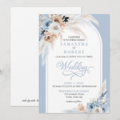 Azure & Gold Harmony Faire-part de mariage (Devant / Derrière)