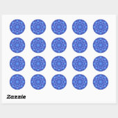 Azure Harmony Mandala Ronde Sticker (Vel)