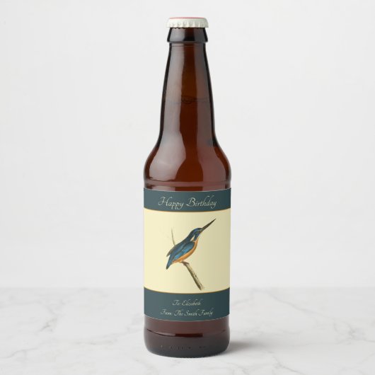 Azure Kingfisher Bier Etiket (Voorkant)