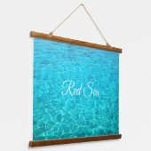 Azure-lagune in het Rode zee Hangend Wandkleed (Gebogen)