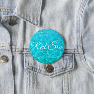 Azure-lagune in het Rode zee Ronde Button 7,6 Cm