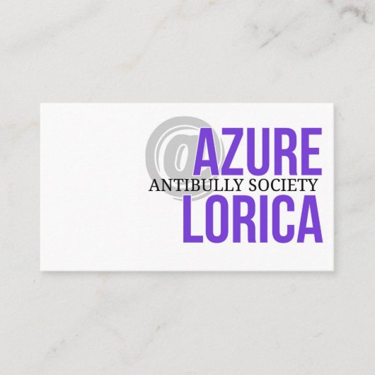 Azure Lorica Antibully Society Visitekaartje (Voorkant)