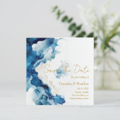 AZURE Marble Dreams Gala | Glitter Sla de datum op Save The Date (Staand voorkant)