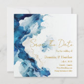 AZURE Marble Dreams Gala | Glitter Sla de datum op Save The Date (Voorkant)