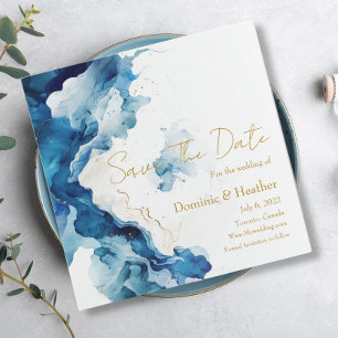AZURE Marble Dreams Gala   Glitter Sla de datum op Save The Date