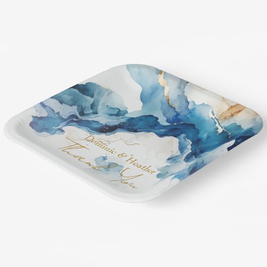 AZURE Marble Dreams Gala Papieren Bordje (Gebogen)