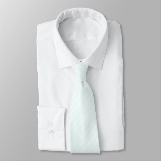 Azure Mist Blue & Seashell White Pinstripes Stropdas (Gebonden)