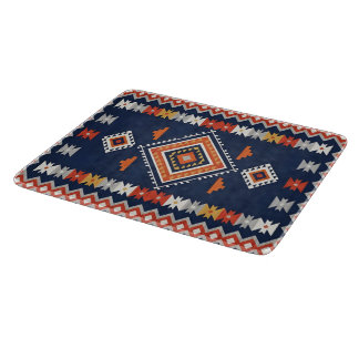 Azure Navy and Terracotta Geometric Tribal Snijplank