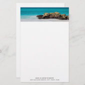Azure Ocean Sandy Beach Foto Briefpapier (Voorkant / Achterkant)