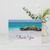 Azure Ocean Sandy Beach Foto Dank u Bedankkaart (Staand voorkant)