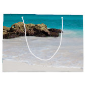 Azure Ocean Sandy Beach Foto Groot Cadeauzakje (Achterkant)