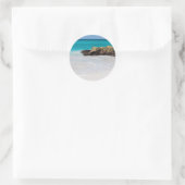 Azure Ocean Sandy Beach Foto Ronde Sticker (Tas)