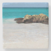 Azure Ocean Sandy Beach Foto Stenen Onderzetter (Voorkant)