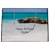 Azure Ocean Sandy Beach Foto Verjaardag Groot Cadeauzakje (Voorkant)