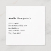 Azure Ocean Sandy Beach Foto Vierkante Visitekaartje (Achterkant)