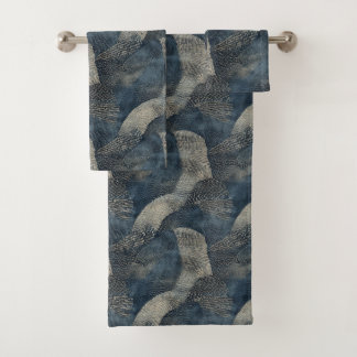 Azure Ripples de Tranquillité Shibori Japonais