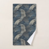 Azure Ripples of Tranquility Shibori Japans Bad Handdoek (Handdoek)