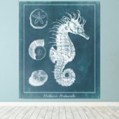 Azure Seahorse Study I Canvas Afdruk (Insitu (Houten vloer))