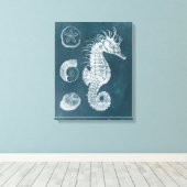 Azure Seahorse Study I Canvas Afdruk (Insitu (Houten vloer))